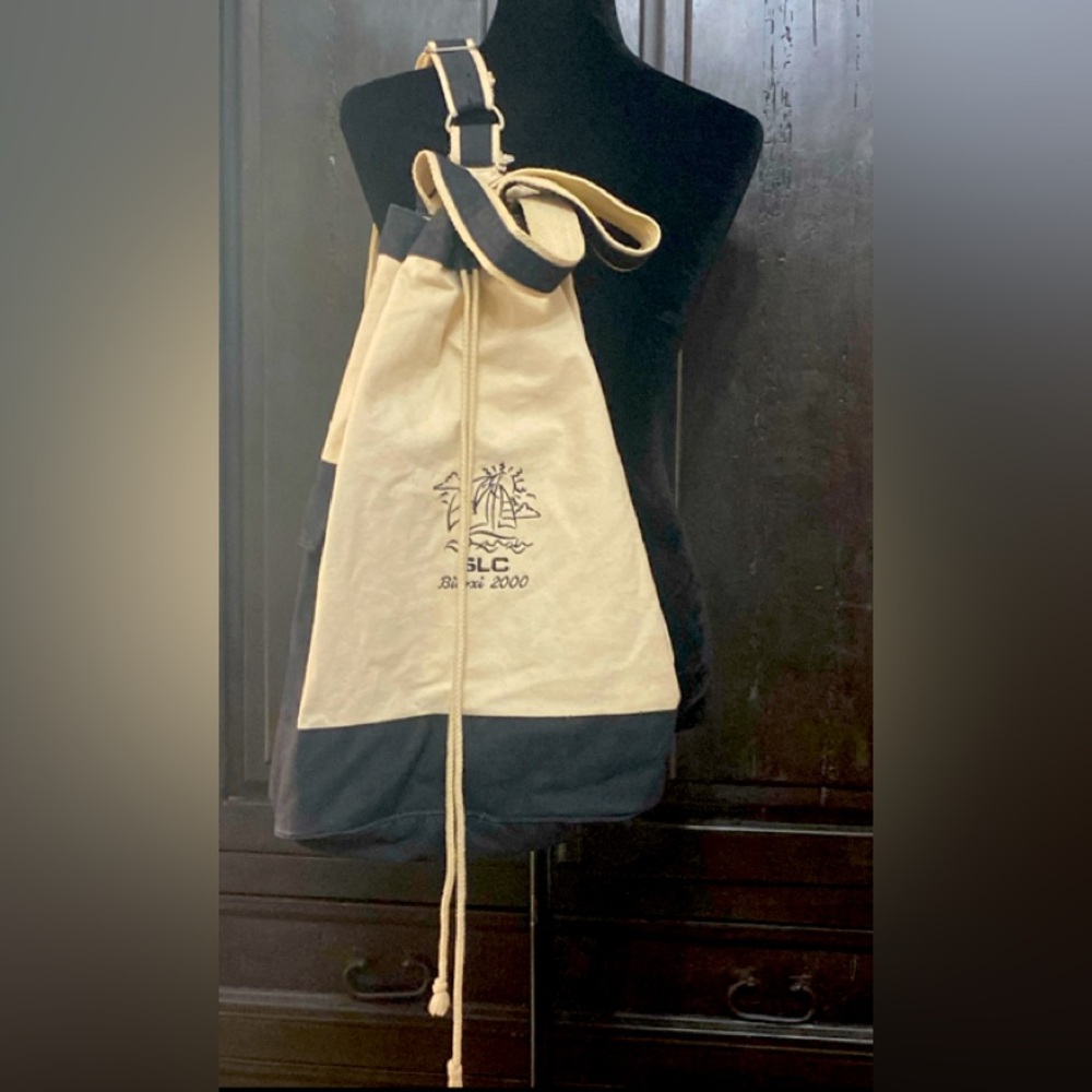 China by Air-Tex Black & Cream Canvas Bag with SLC Biloxi 2000 backpack/bag